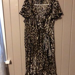 Leopard print wrap dress